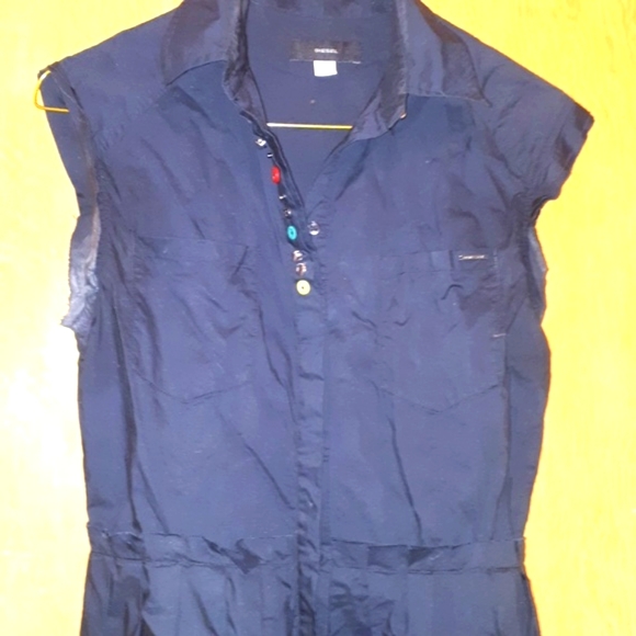 Black Diesel Dress XS Button Up Mid Lengh - Picture 7 of 7